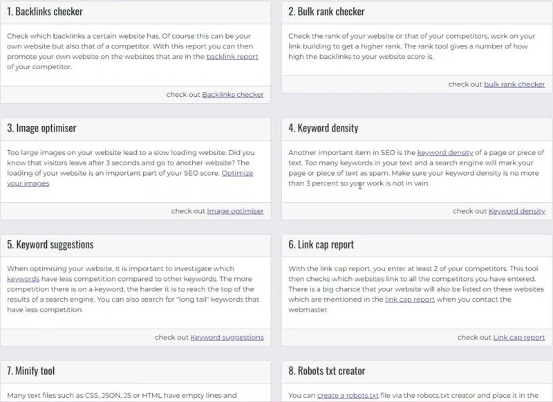 Seo toolset overview